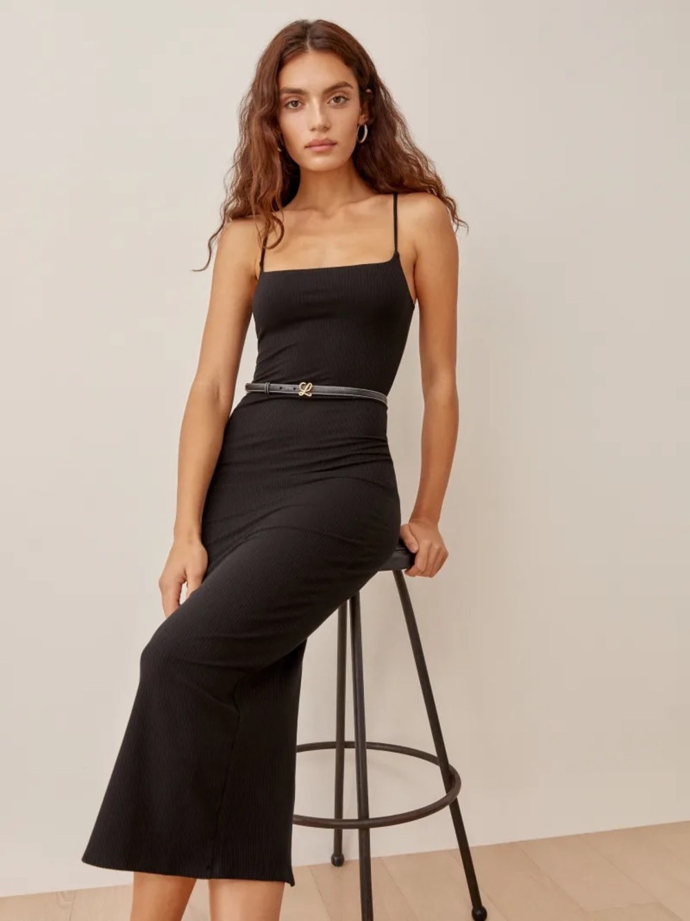Reformation Trish Dress in Black Sz S